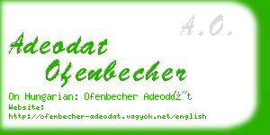 adeodat ofenbecher business card